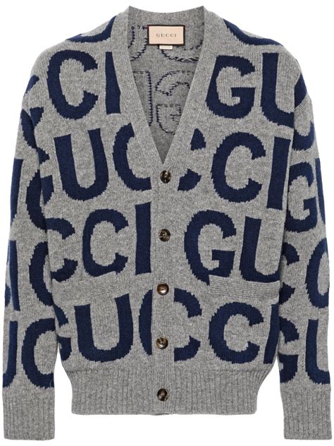 gucci tiger wool cardigan intarsia wool-blend cheap|Gucci logo.